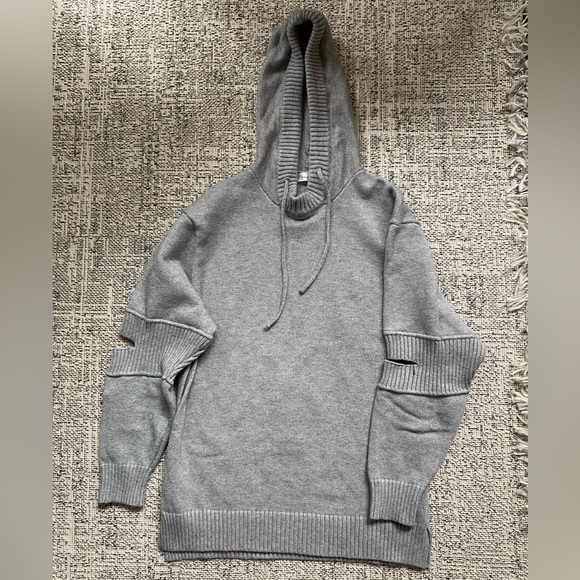 Grey Cut out Hoodie - Picture 5 of 10